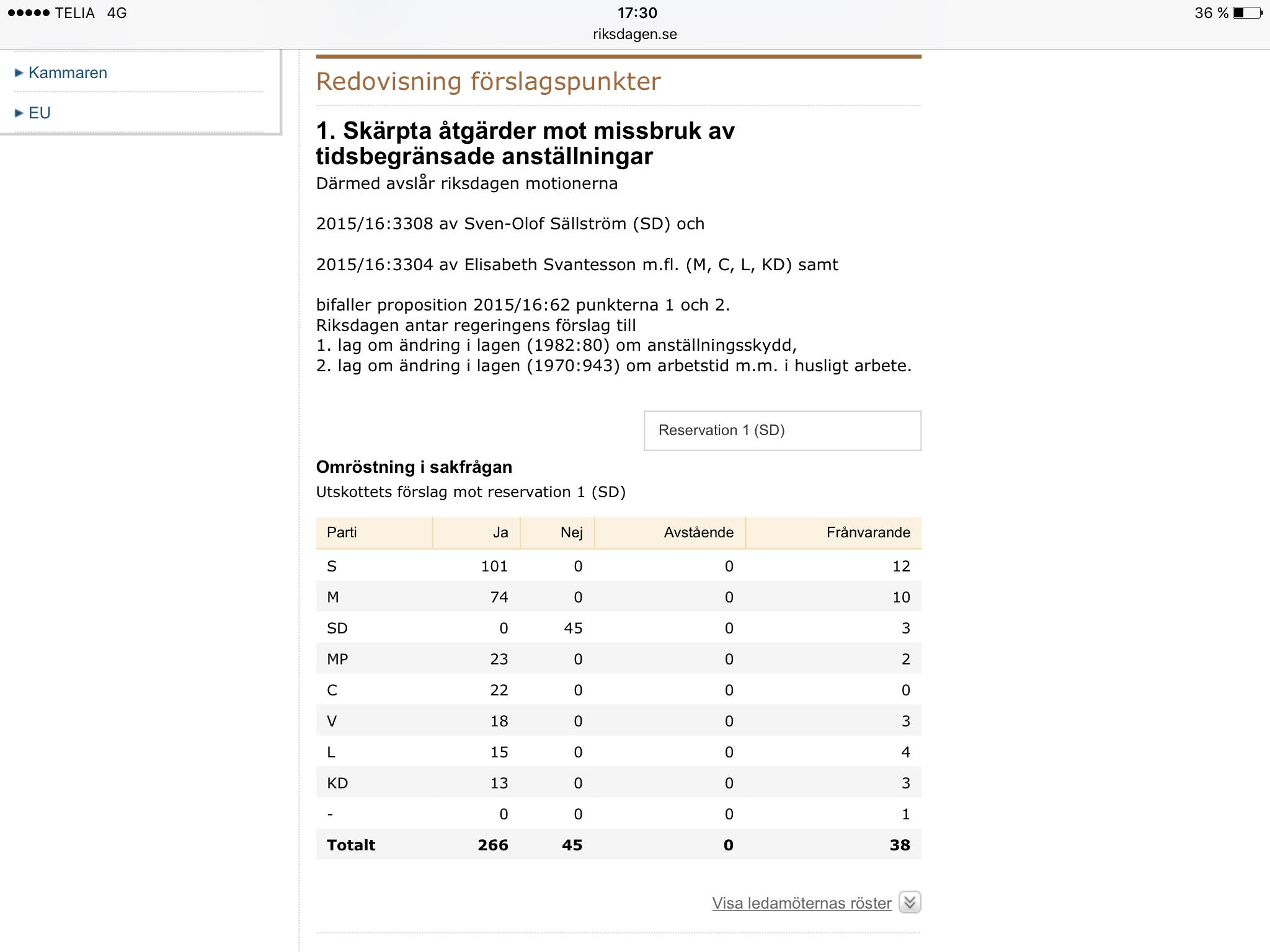 2016-03-02 Riksdagsbeslut
